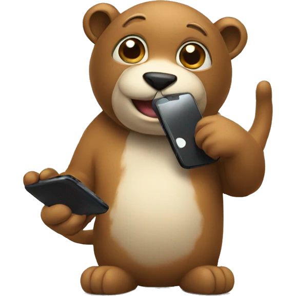 animal with a phone emoji