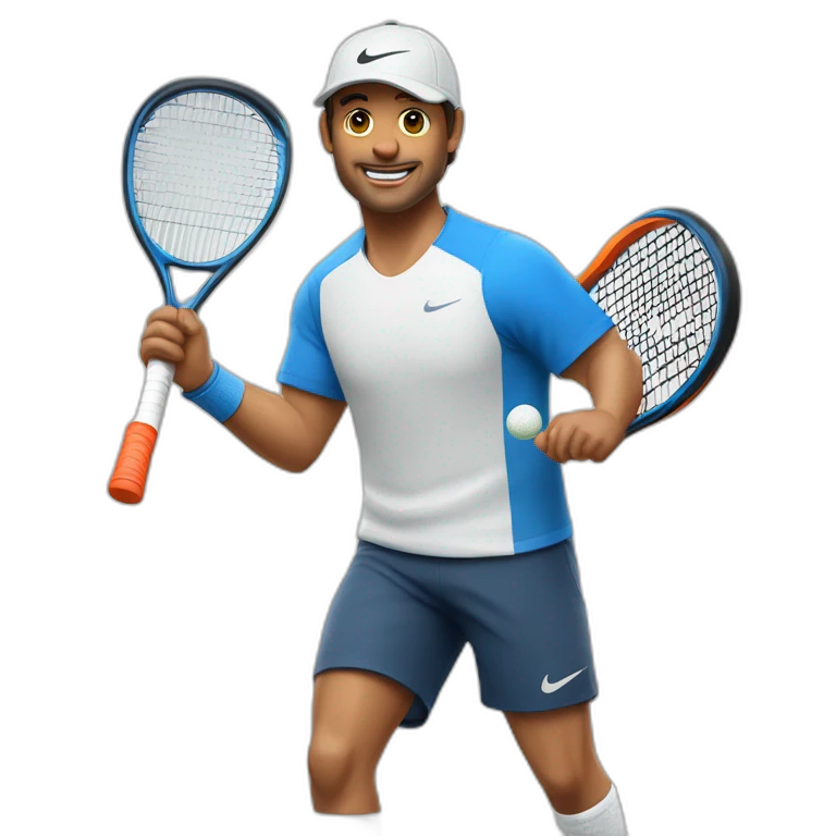 hombre de 40 años, con gorro de nike jugando al padel emoji