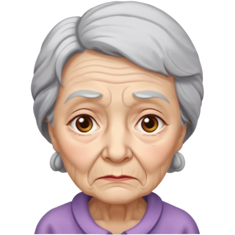 old lady with a sad expression emoji