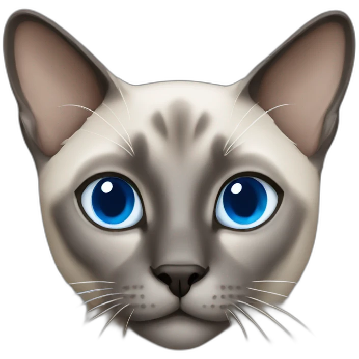 grey siamese cat with blue eyes emoji