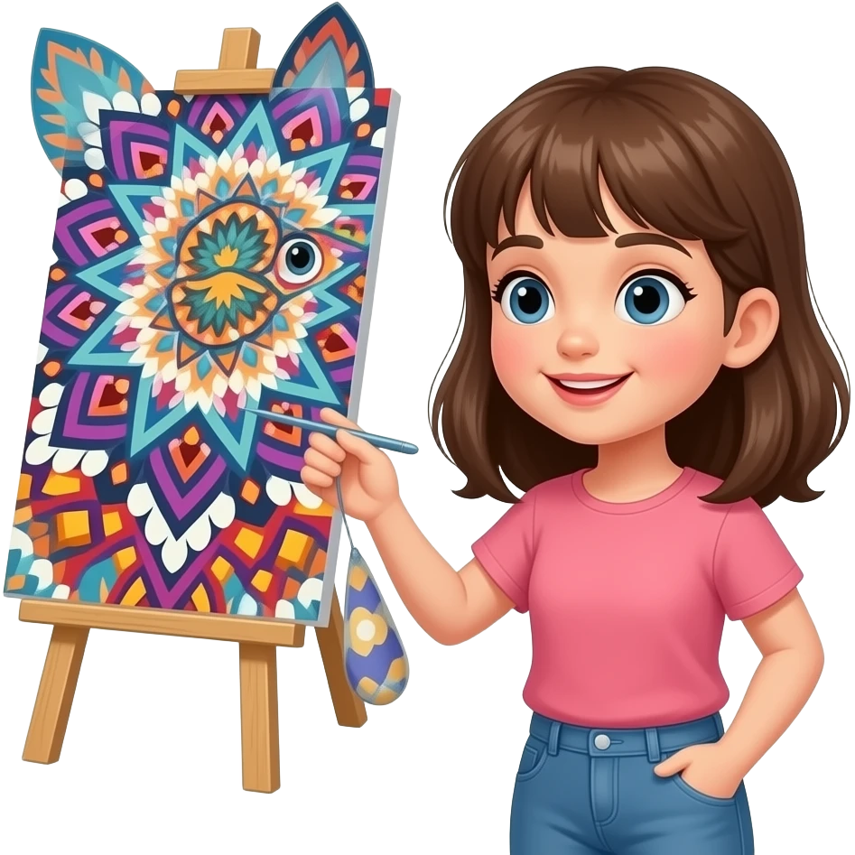 a girl with pattern recognition emoji