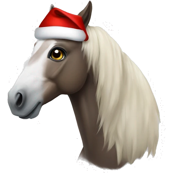 Horse with santa hat emoji