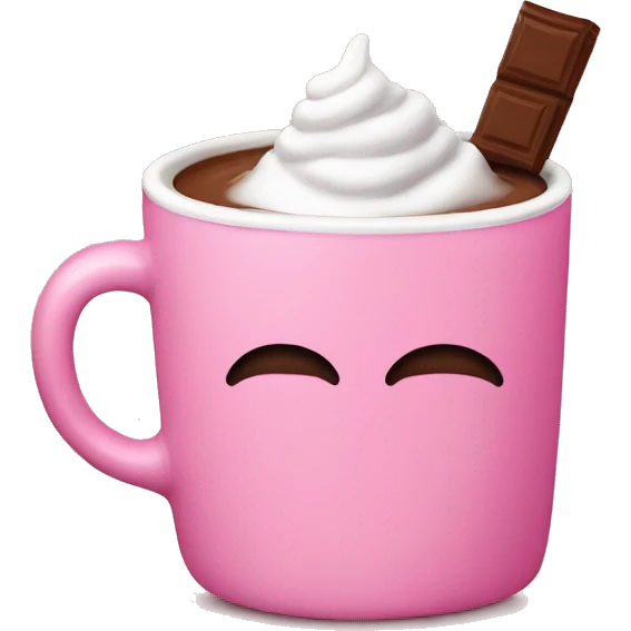 hot chocolate in a pink mug emoji