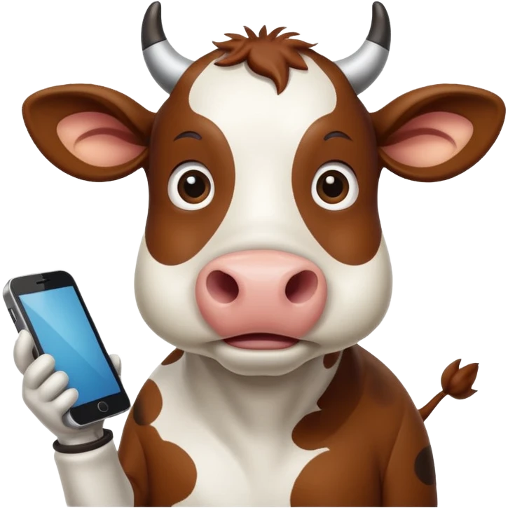 Корова с телефоном  emoji