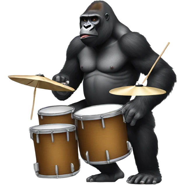 Gorilla playing the drums emoji