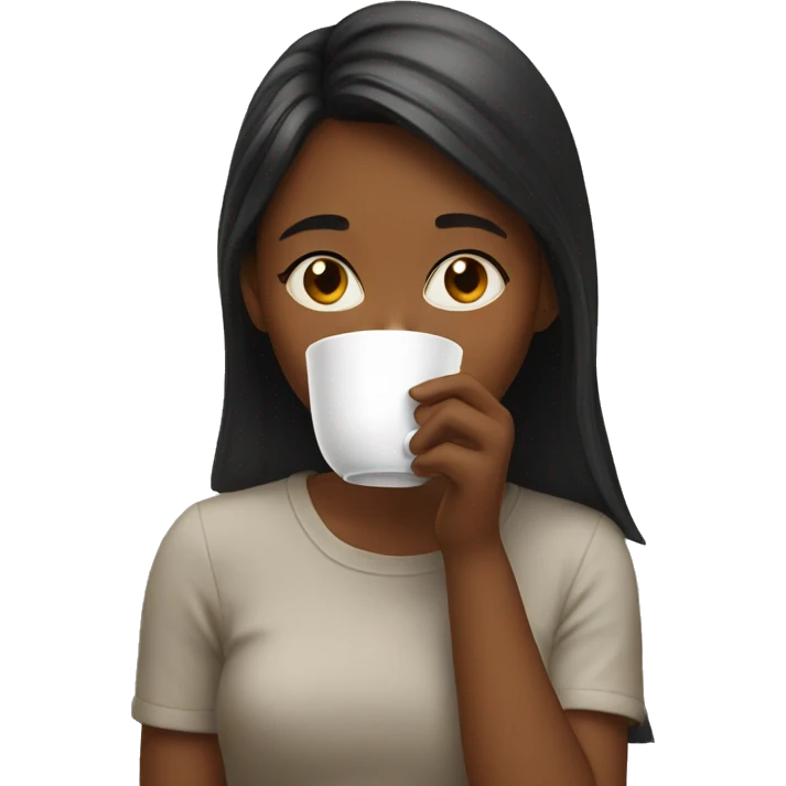 Girl sipping tea emoji
