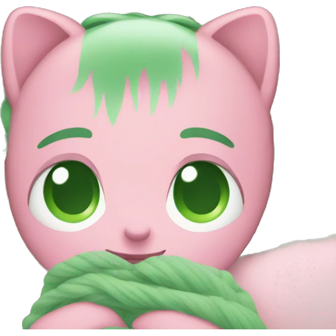 Cozy green and pink vibes emoji