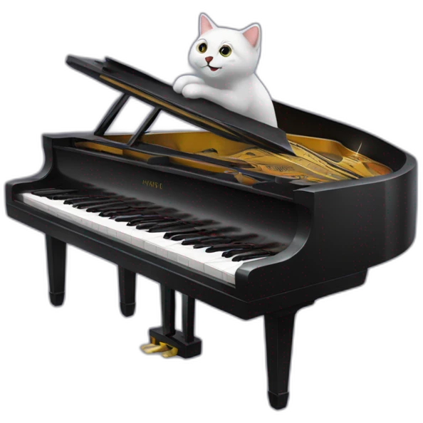 Un chat qui joue du piano emoji