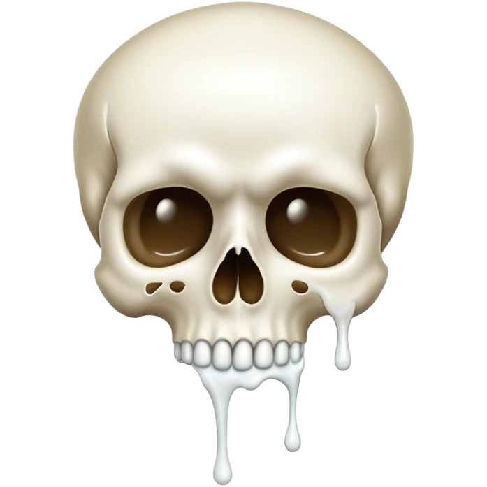 skull emoji with milk dripping out of its mouth emoji
