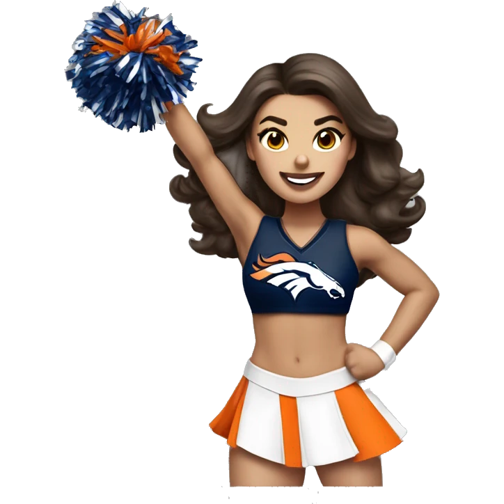 nfl glamourous cheerleader, brunette hair, cheering, Denver broncos  emoji