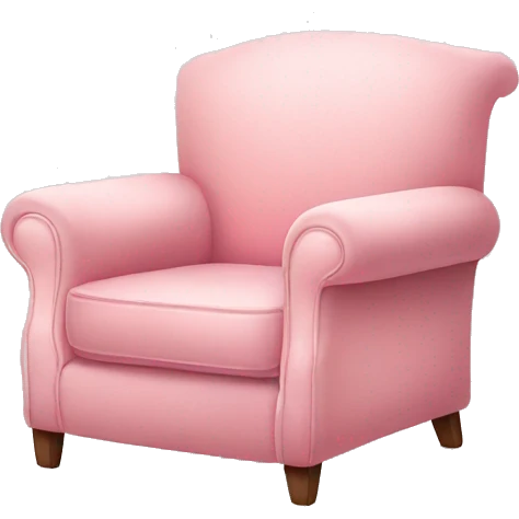 realistic pastel pink armchair with blanket emoji