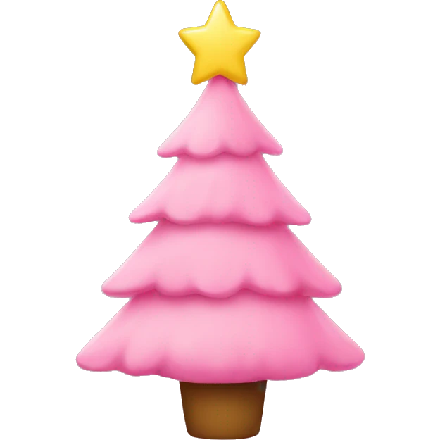 kawaii pink christmas tree emoji