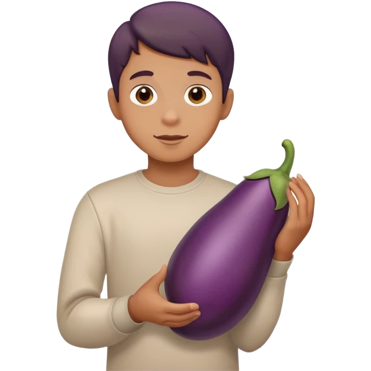 Boy takes eggplant  emoji