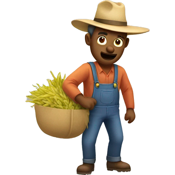 farmer man taking a fart emoji