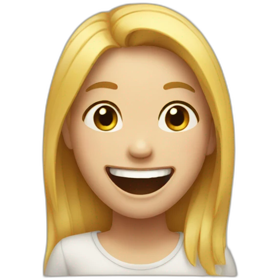 a girl laughing emoji