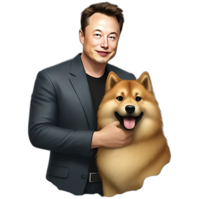 elon musk petting a eurasier emoji