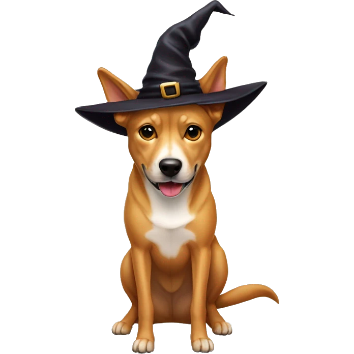brown carolina dog with witch hat emoji