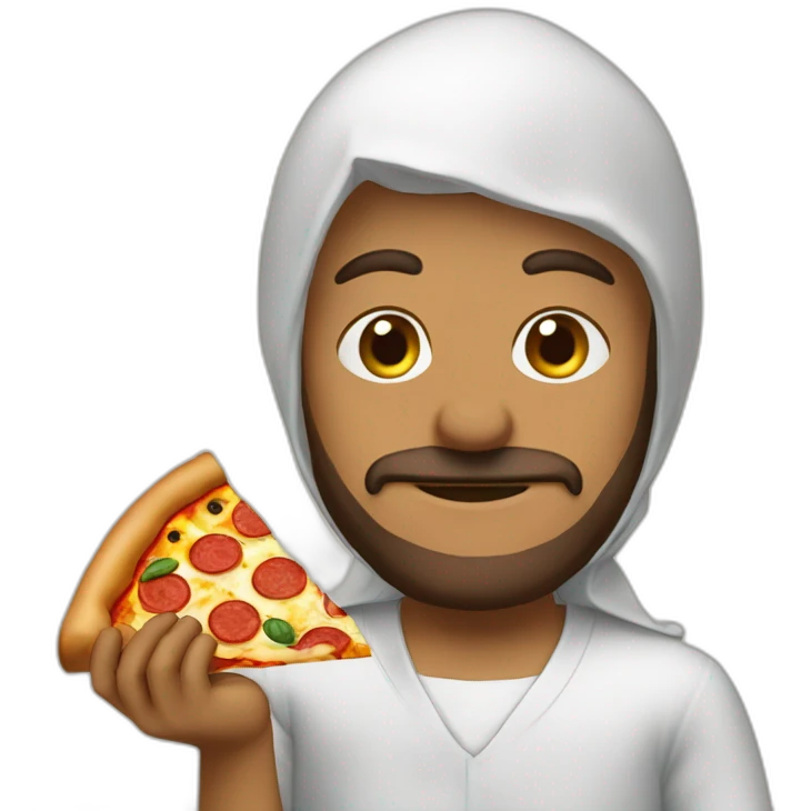 Hasbullah avec une pizza emoji