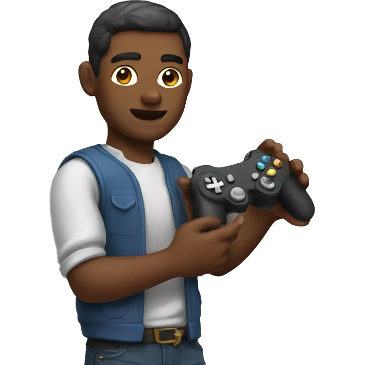 Man playing the video game with controller in hands  emoji