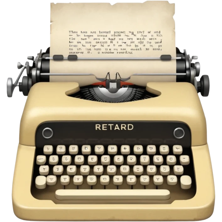 Typewriter with paper that says retard emoji