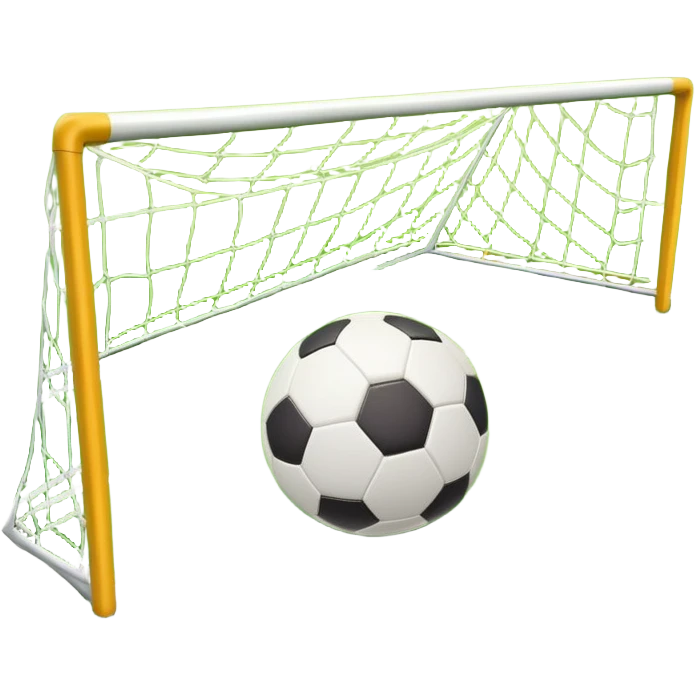 Europian Football. A football resting on the grass of a soccer field, with goalposts and field markings in the background. The scene highlights the ball's position at the center of the action, emphasizing the competitive atmosphere and readiness for play. emoji