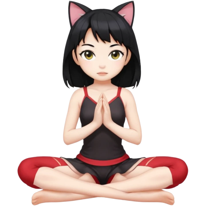 anime catgirl kneeling legs apart emoji