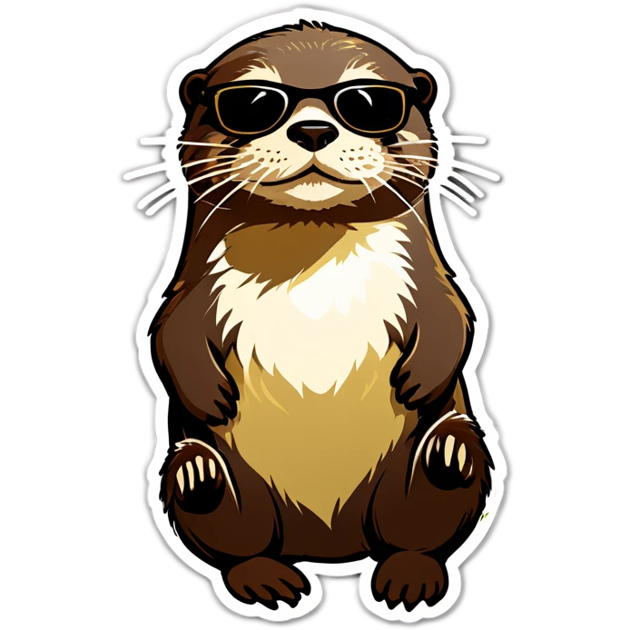Otter mit Sonnenbrille und goldkette  emoji