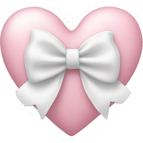 Pastel pink heart with white bow emoji