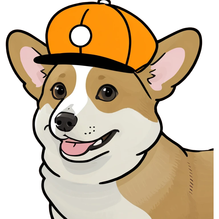 Corgi wearing a hat emoji