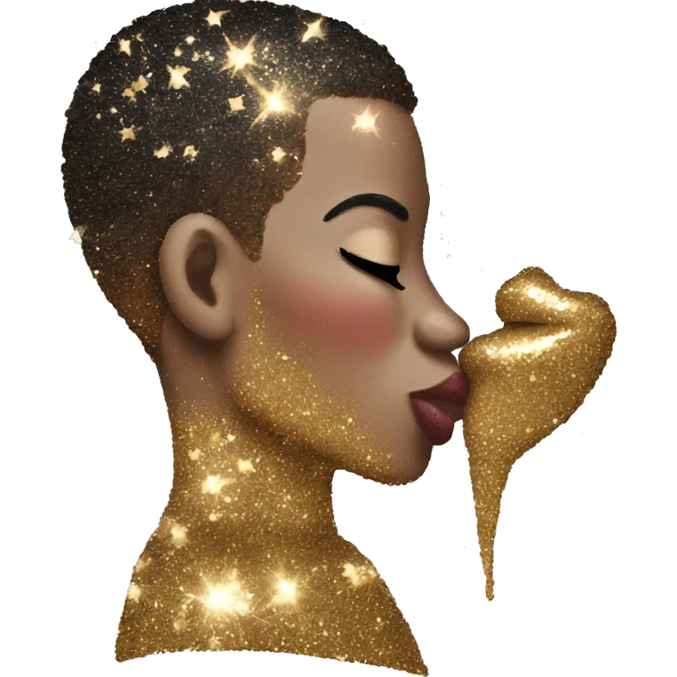 Glittery kiss emoji