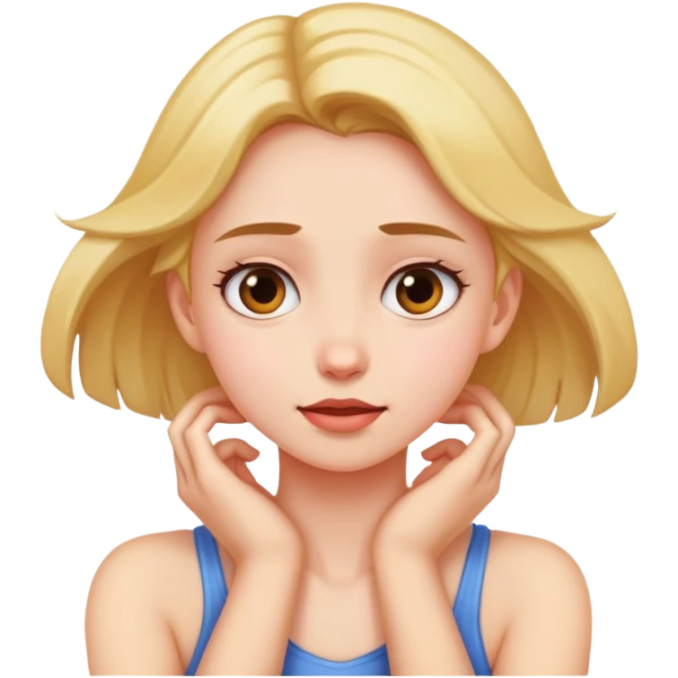 girl grabbing her neck emoji