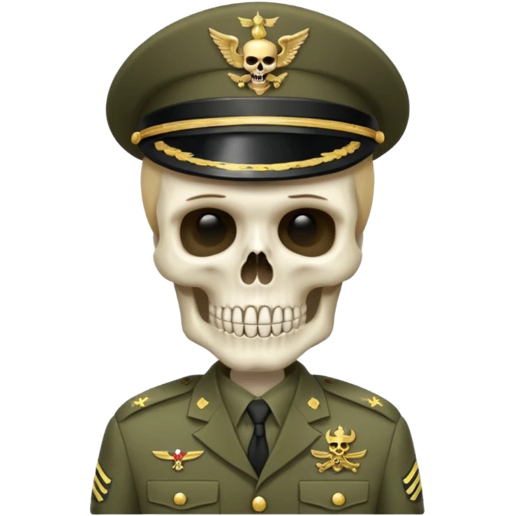 skeleton in army uniformm  emoji