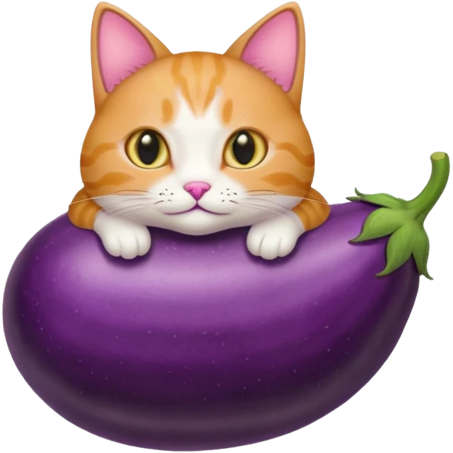 Cat on eggplant emoji