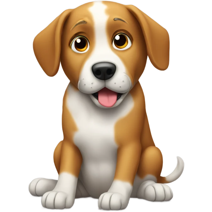 Tired dog trying to get up emoji