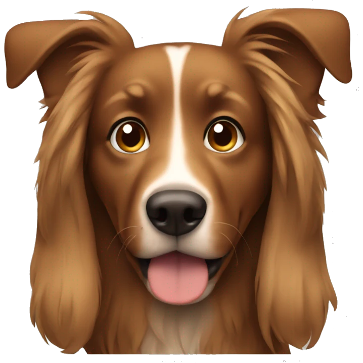 Brown dog with Long hair and ears emoji