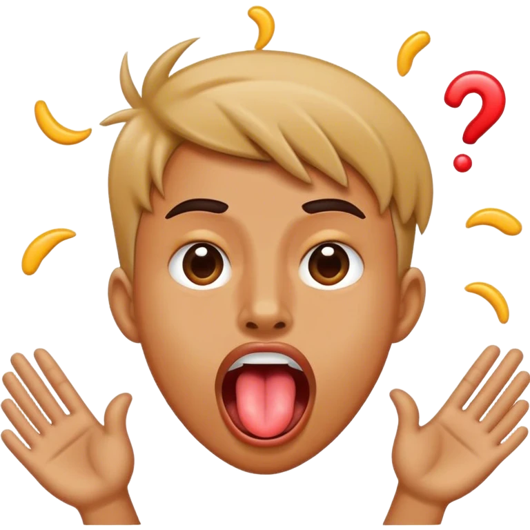 sticking your tongue out and prying something open while shaking your head emoji
