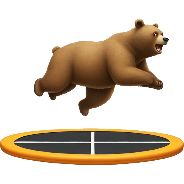 A bear jumping on a trampoline emoji