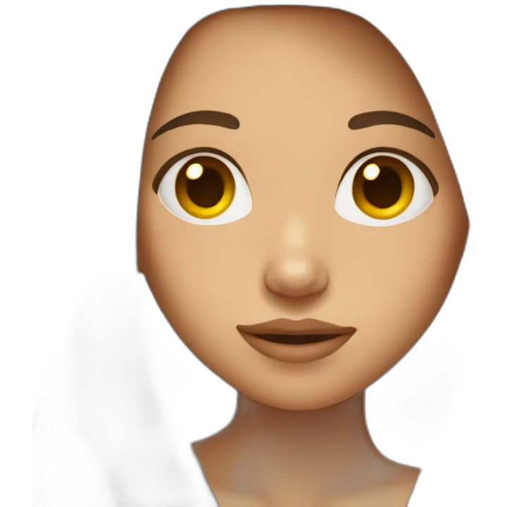 Girl with very long brown hair emoji