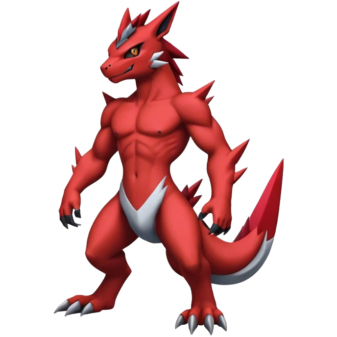 Edgy Cool Beautiful Guilmon-Zoroark, full body emoji