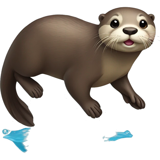 otter, full body, swimming emoji