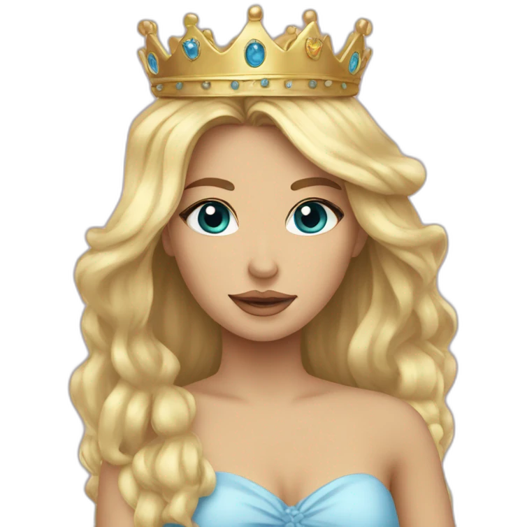 Blondegirlblueeyeswithcrown emoji
