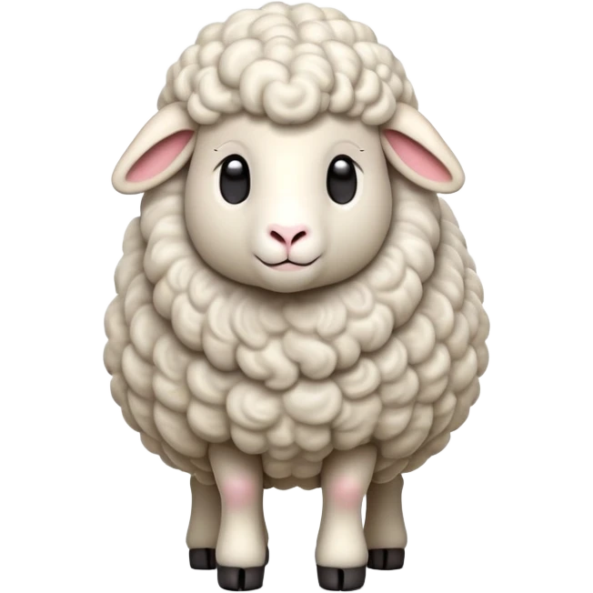 cinematic-[realistic sheep]-realistic-full-body-standing-emoji,-tail-flicking-lazily,-head-tilted-dramatically,-curly-[white]-fur,-simplified-yet-realistic-focused-features,-highly-detailed,-glowing-with-an-almost-sarcastic-glow emoji