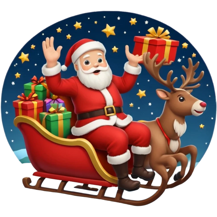 santa in his sleigh with presents emoji