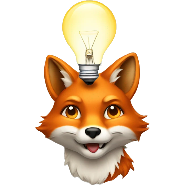 Fox with a Lightbulb emoji