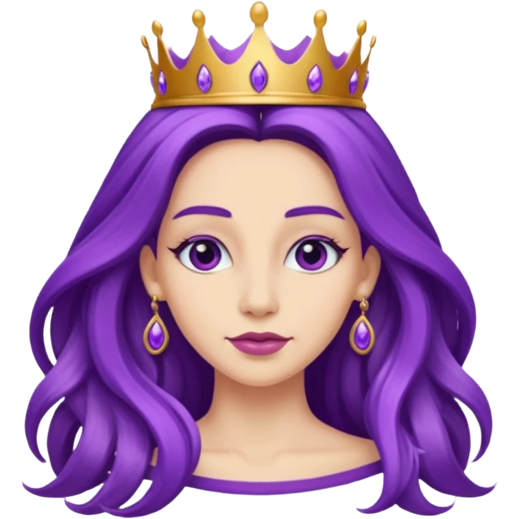 purple queen in alice wonderland,earring emoji