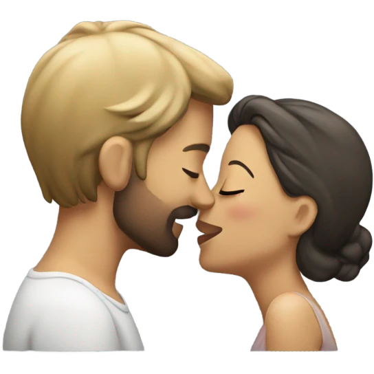 A woman kissing a man emoji