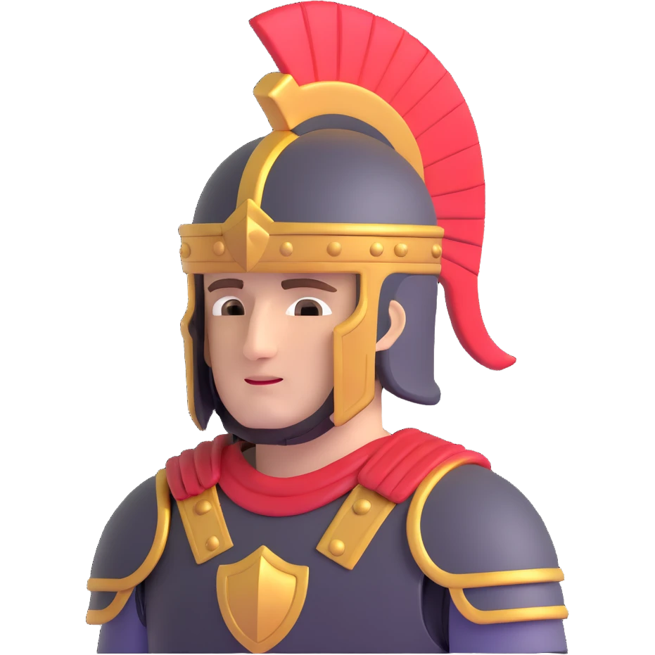 Alexander the Great with helmet and armor emoji