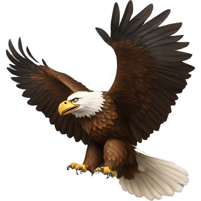 A majestic eagle with outstretched wings in full flight, symbolizing strength emoji