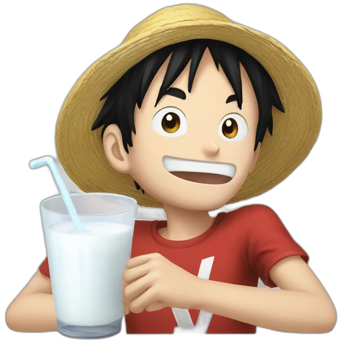 Luffy drink milk emoji