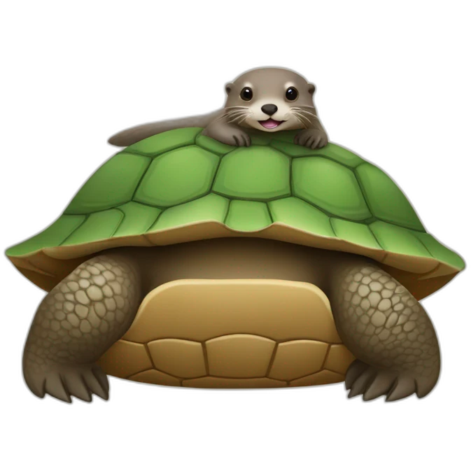 Loutre sur le dos d'une tortue emoji